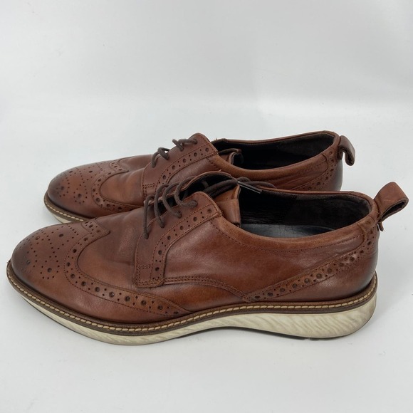 ECCO Phorene Derby Oxford Brown Leather Made in Portugal Loafer Shoe Men's 9 - Picture 4 of 15